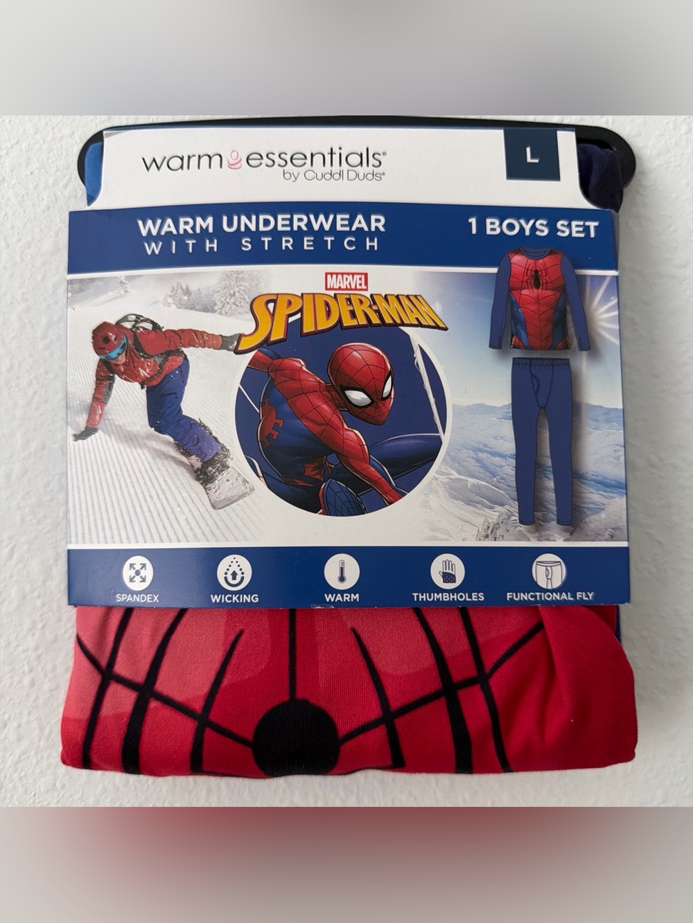 Marvel Spider-Man Red and Blue Boys Thermal long underwear Set